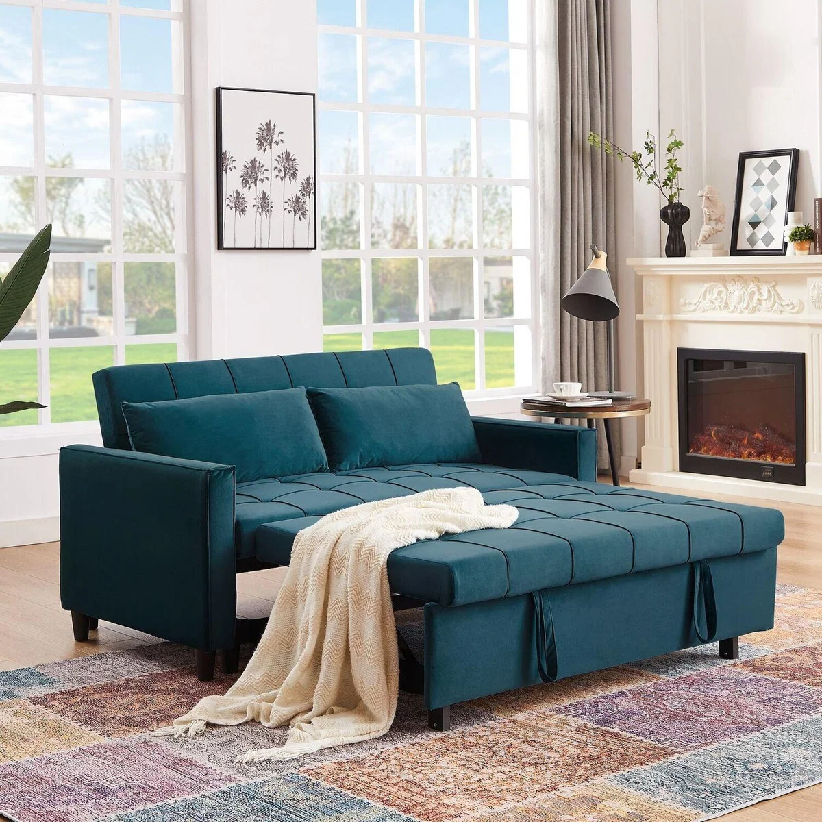 Convertible 3-in-1 Sofa Bed - Green – image 11