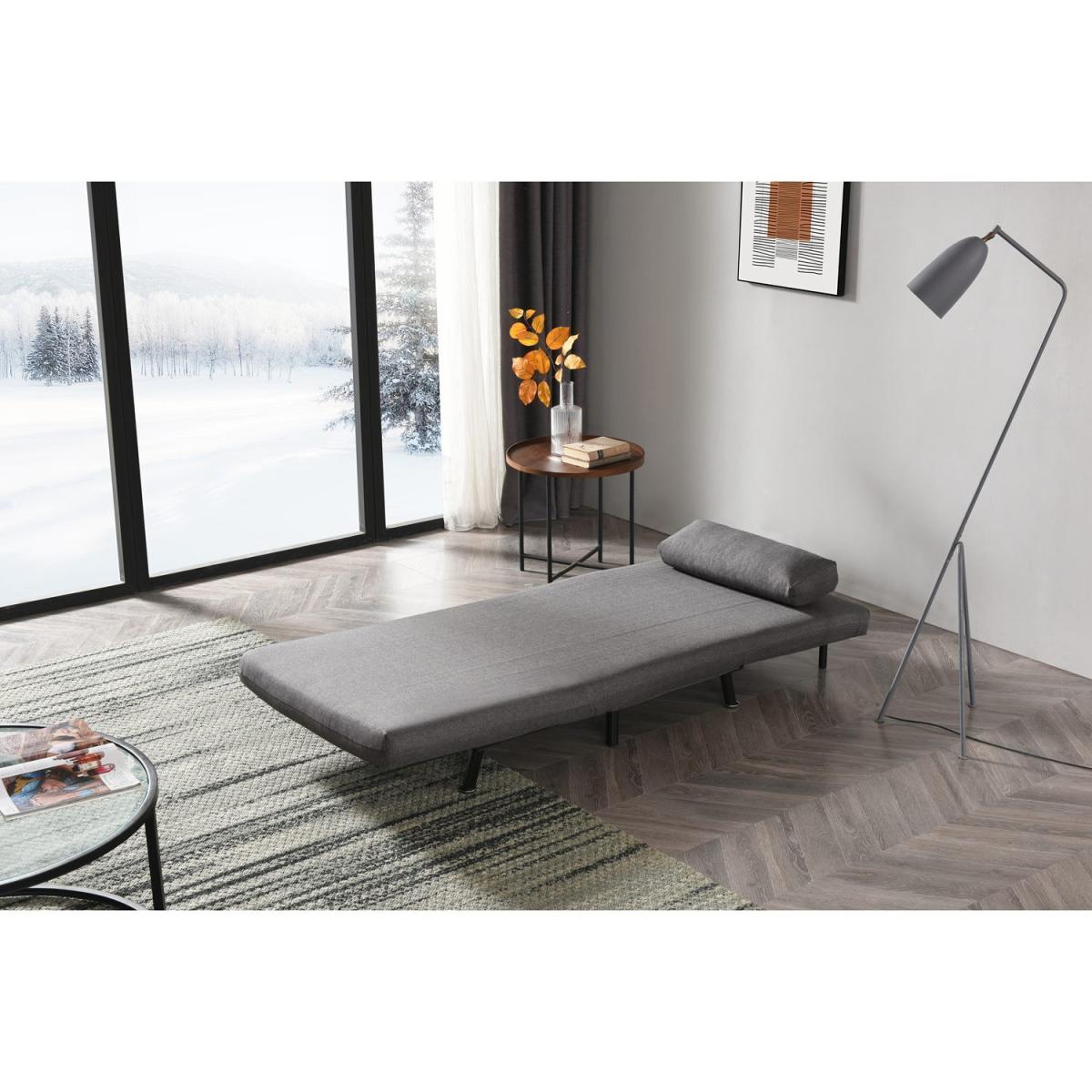 Folding Fabric Sofa Bed - Dark Grey – image 2