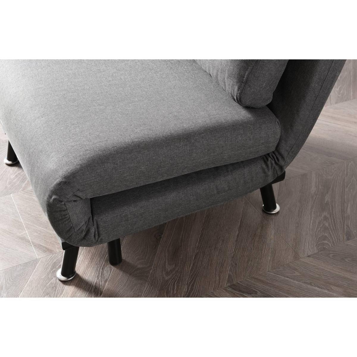 Folding Fabric Sofa Bed - Dark Grey – image 4
