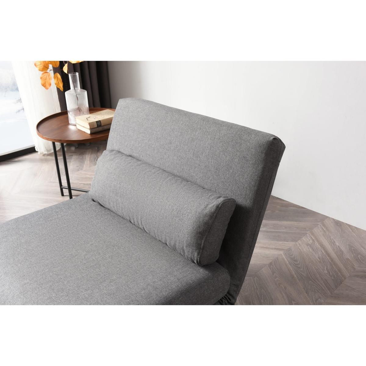 Folding Fabric Sofa Bed - Dark Grey – image 5