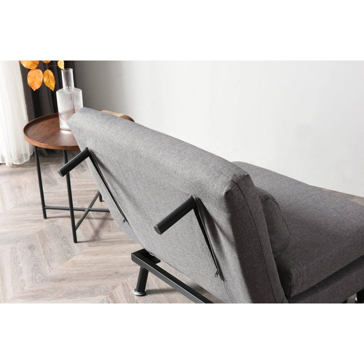 Folding Fabric Sofa Bed - Dark Grey – image 6