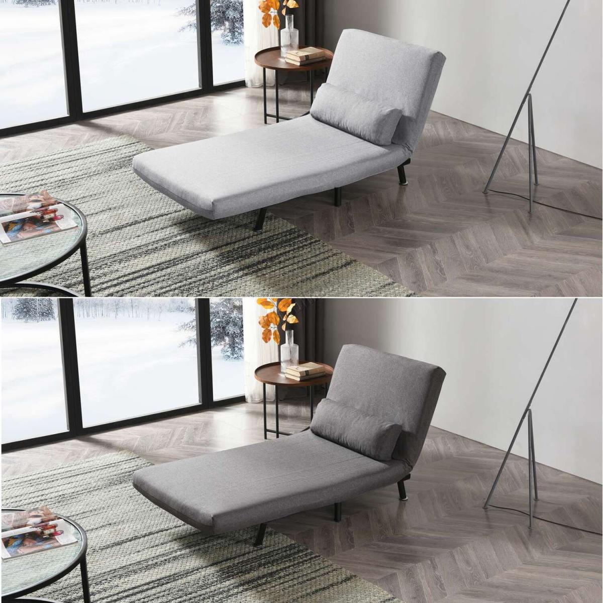 Folding Fabric Sofa Bed - Dark Grey – image 7