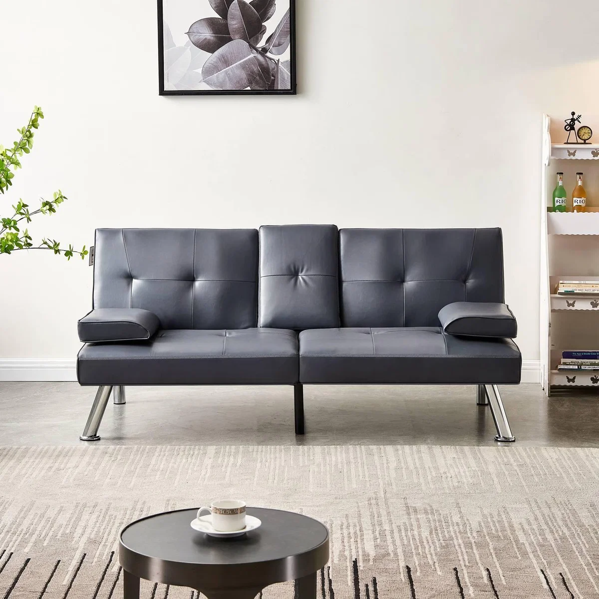 WestWood Faux Leather Manhattan Sofa Bed - Grey – image 3