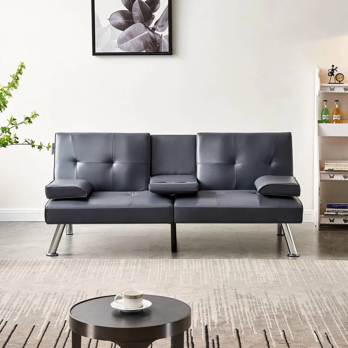 WestWood Faux Leather Manhattan Sofa Bed - Grey – image 4