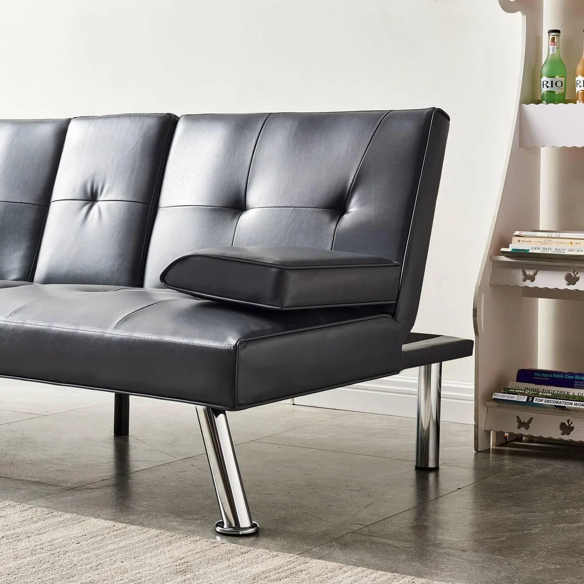WestWood Faux Leather Manhattan Sofa Bed - Grey – image 6