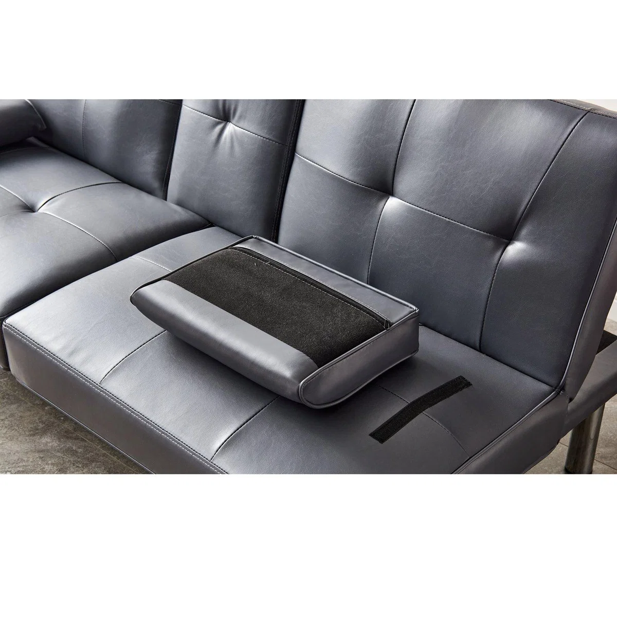 WestWood Faux Leather Manhattan Sofa Bed - Grey – image 7