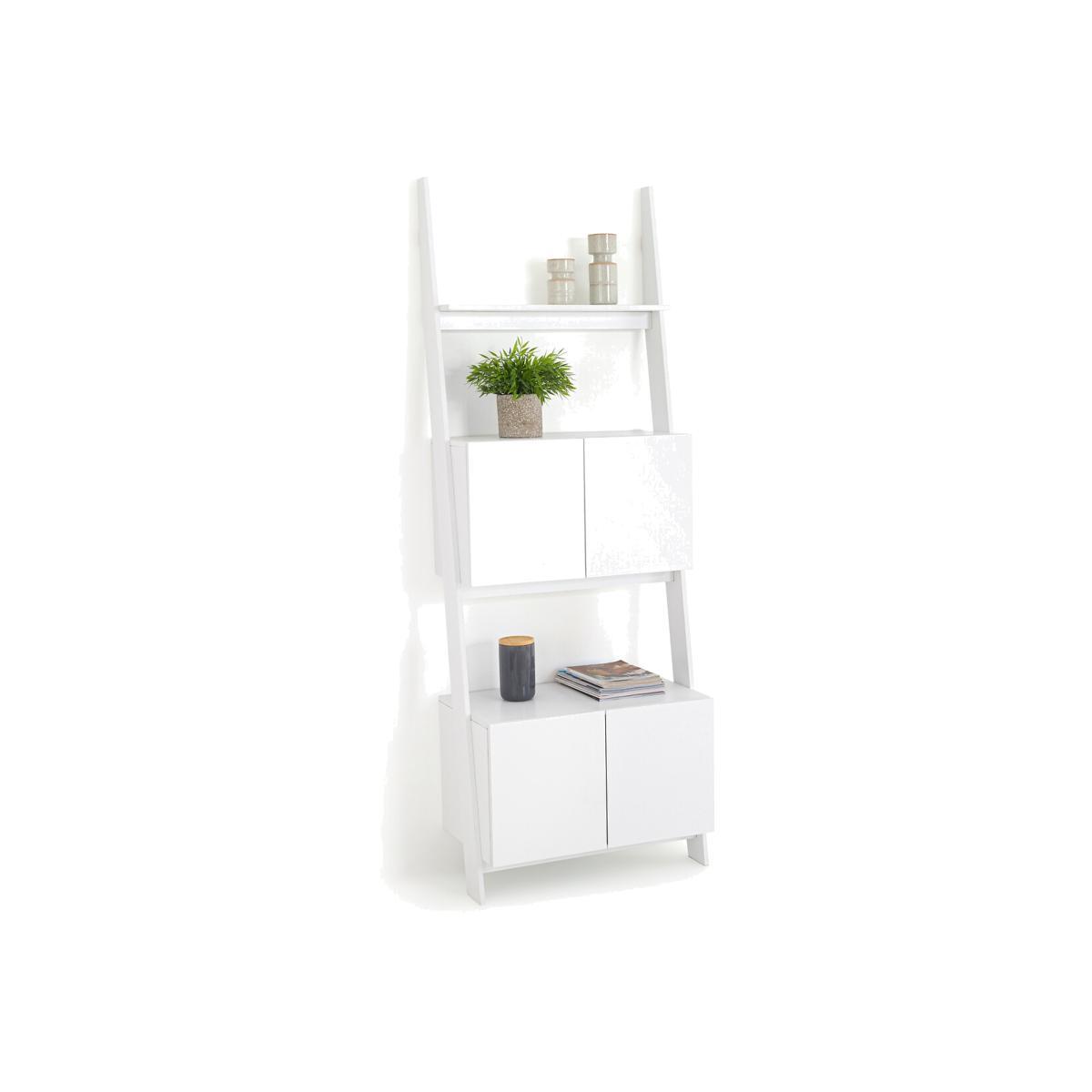 Domeno Wall-Mounted Ladder Shelving Unit with Cupboards – image 1