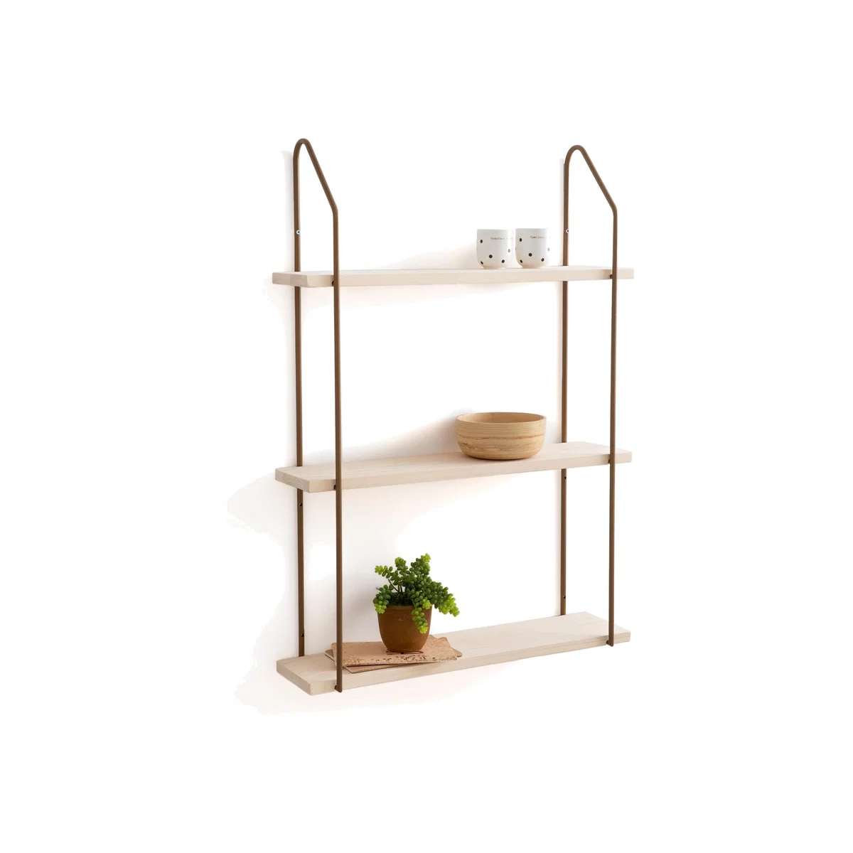Vinto Triple Wall Shelf in Wood/Metal – image 1