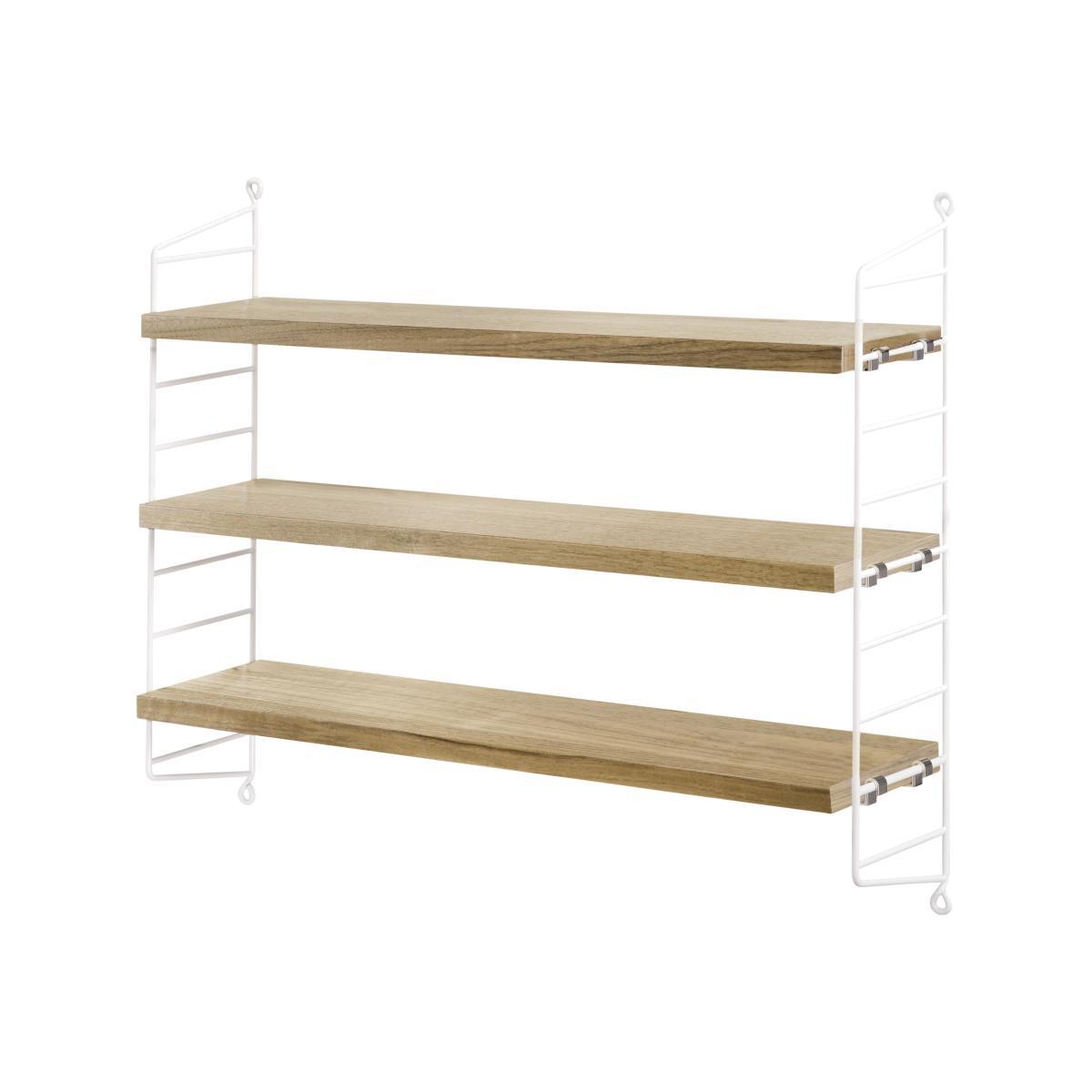 String® Pocket Shelf - / Wood - L 60 x H 50 cm by String Furniture Natural wood – image 1