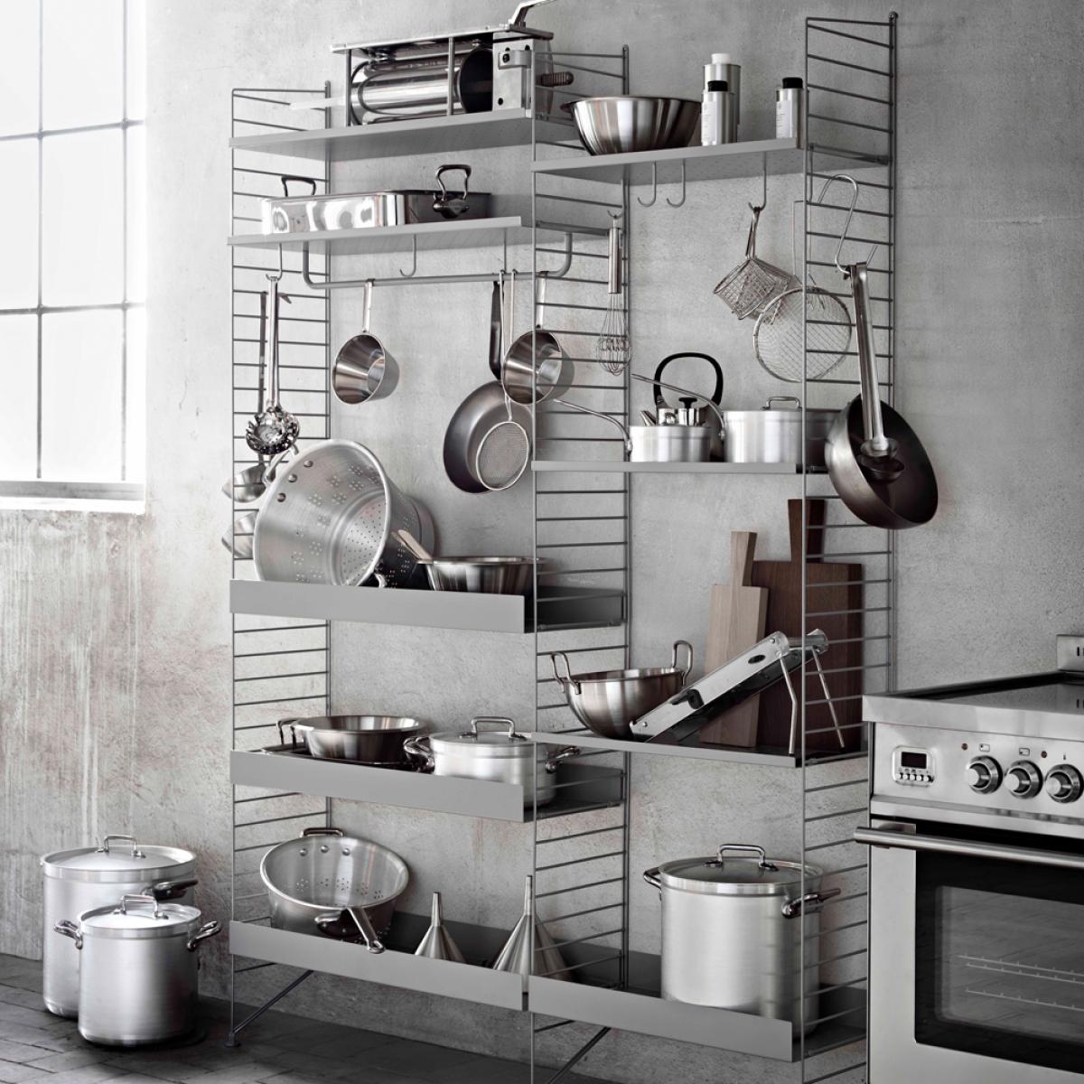 String String shelf metal White 78x20 cm low edge – image 2