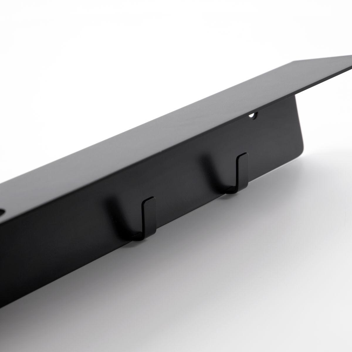 Meraki Meraki shelf with bottle hanger and hook Brushed black finish – image 2