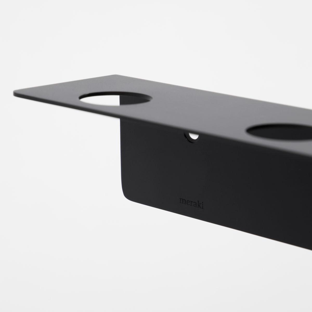 Meraki Meraki shelf with bottle hanger and hook Brushed black finish – image 3
