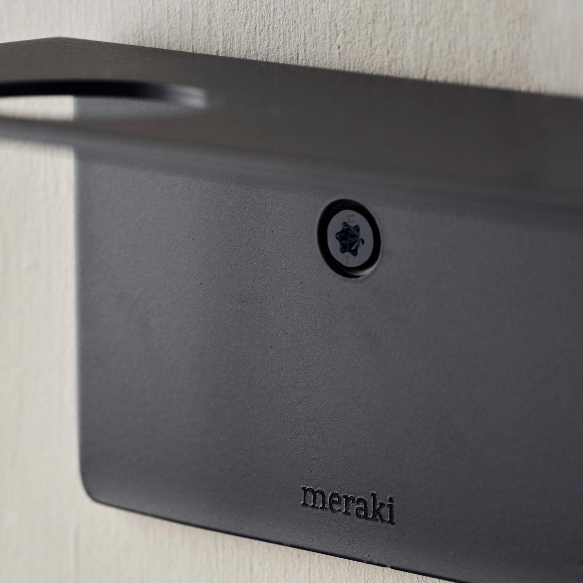Meraki Meraki shelf with bottle hanger and hook Brushed black finish – image 5
