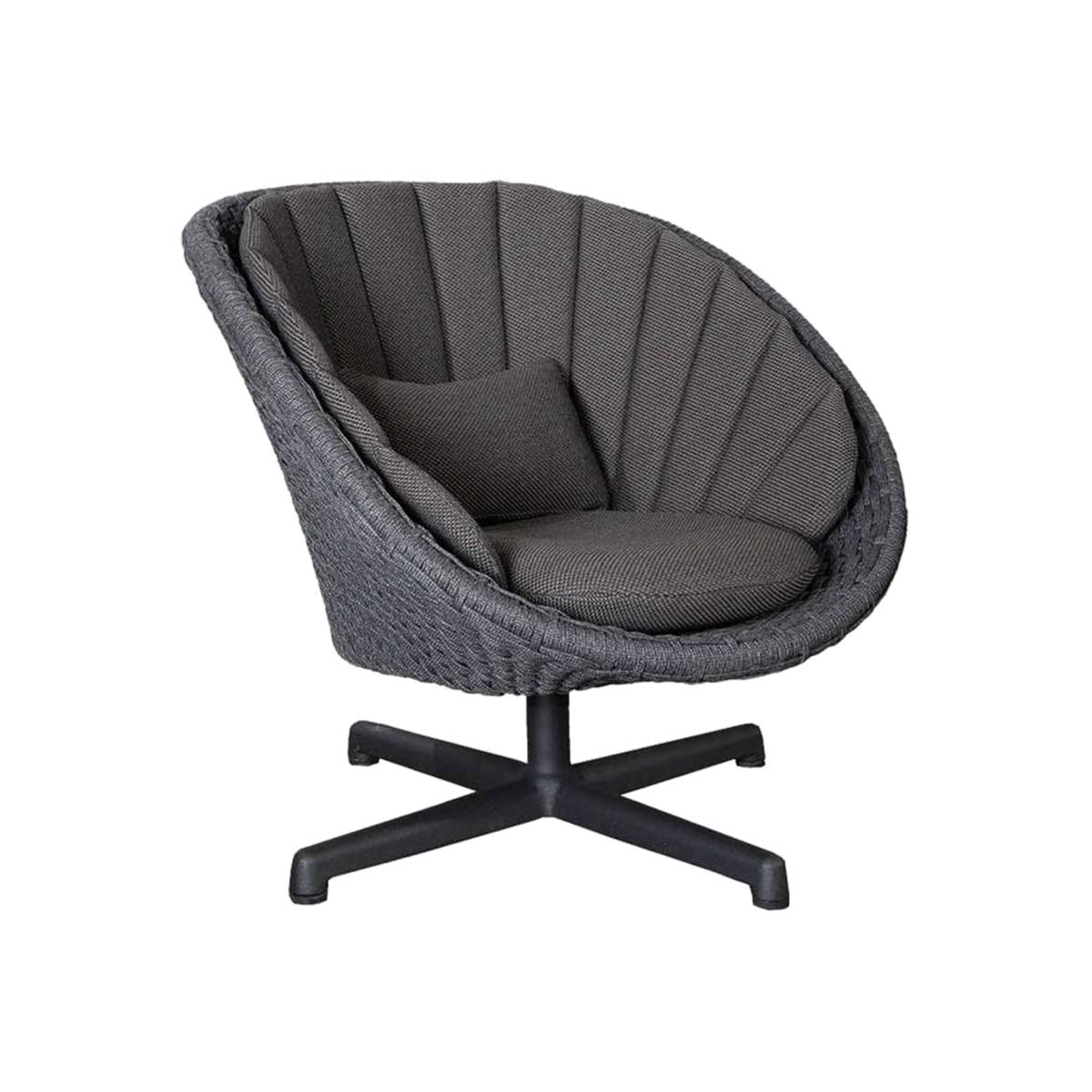 Cane-line Peacock Dark Grey Lounge Swivel Chair with Cushion Set | Barker & Stonehouse – image 1
