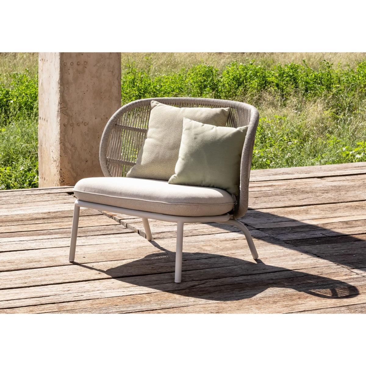 Vincent Sheppard Kodo Garden Lounge Chair Dune White Olive and Blush Cushions - Heal's UK Outdoor Furniture – image 3