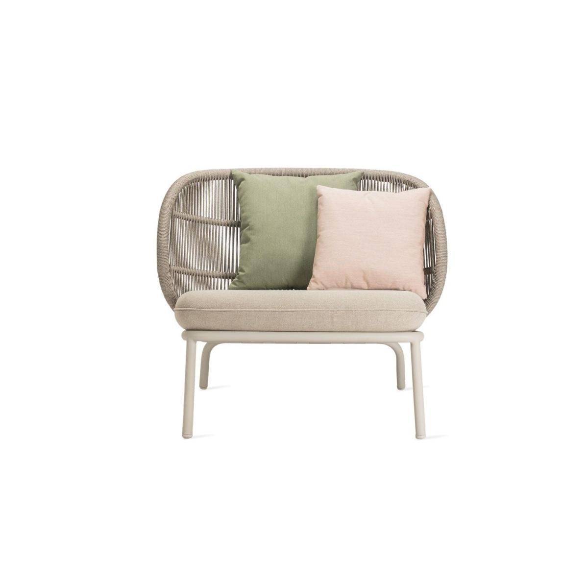 Vincent Sheppard Kodo Garden Lounge Chair Dune White Olive and Blush Cushions - Heal's UK Outdoor Furniture – image 5