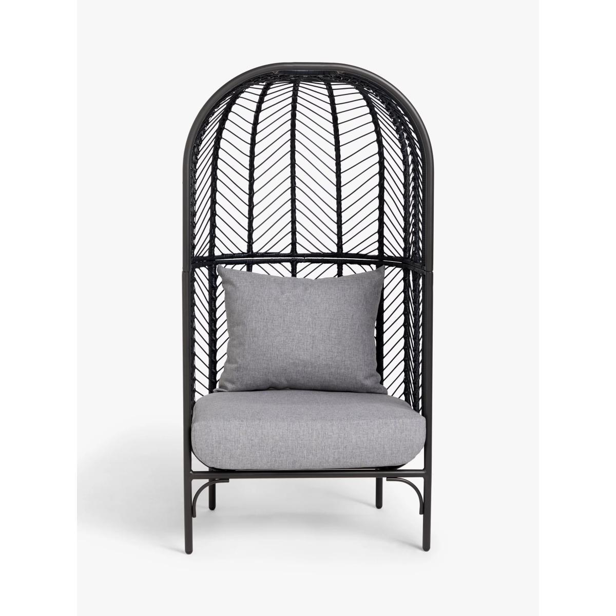 John Lewis & Partners Chevron Garden Single Chair Pod, Black/Grey – image 2
