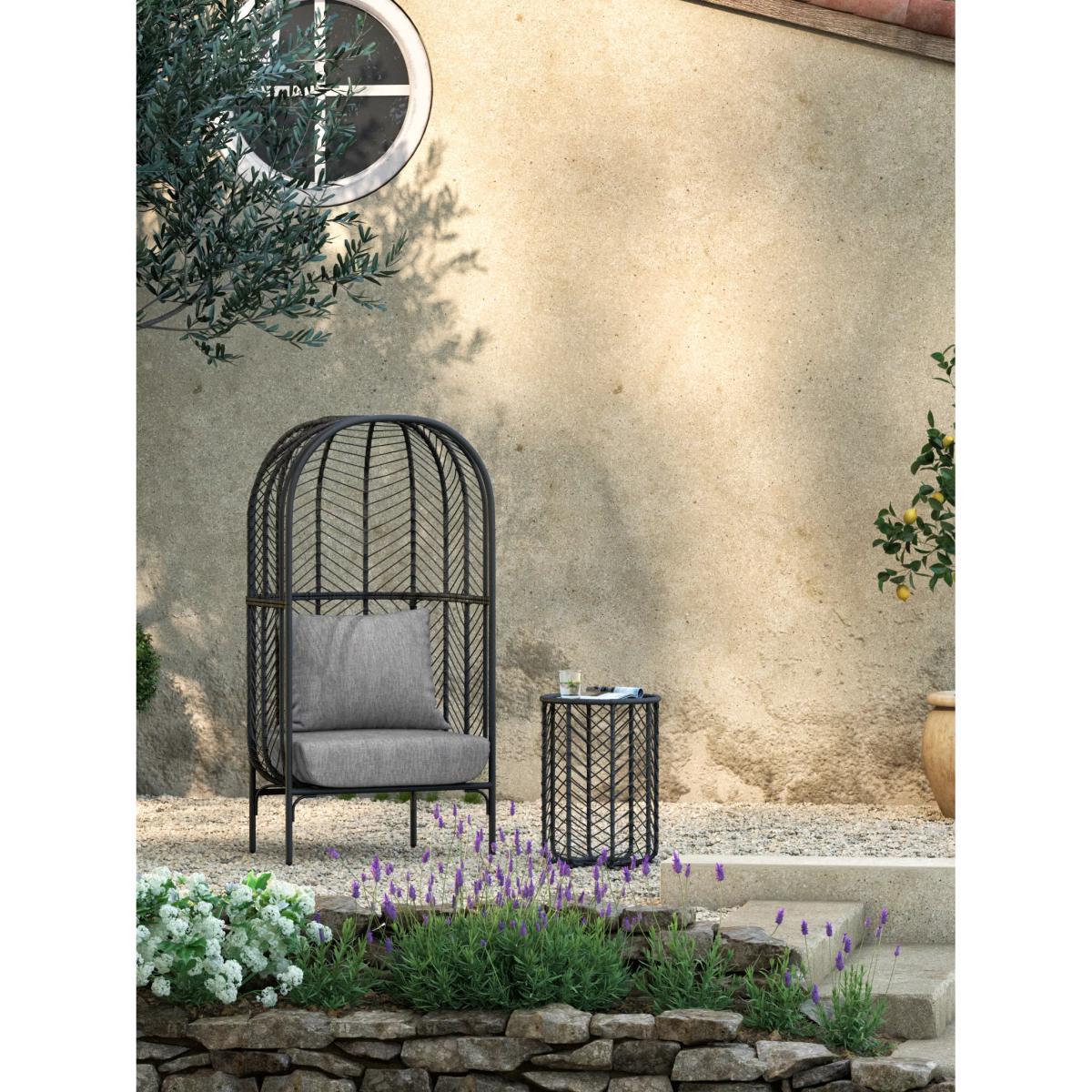 John Lewis & Partners Chevron Garden Single Chair Pod, Black/Grey – image 3