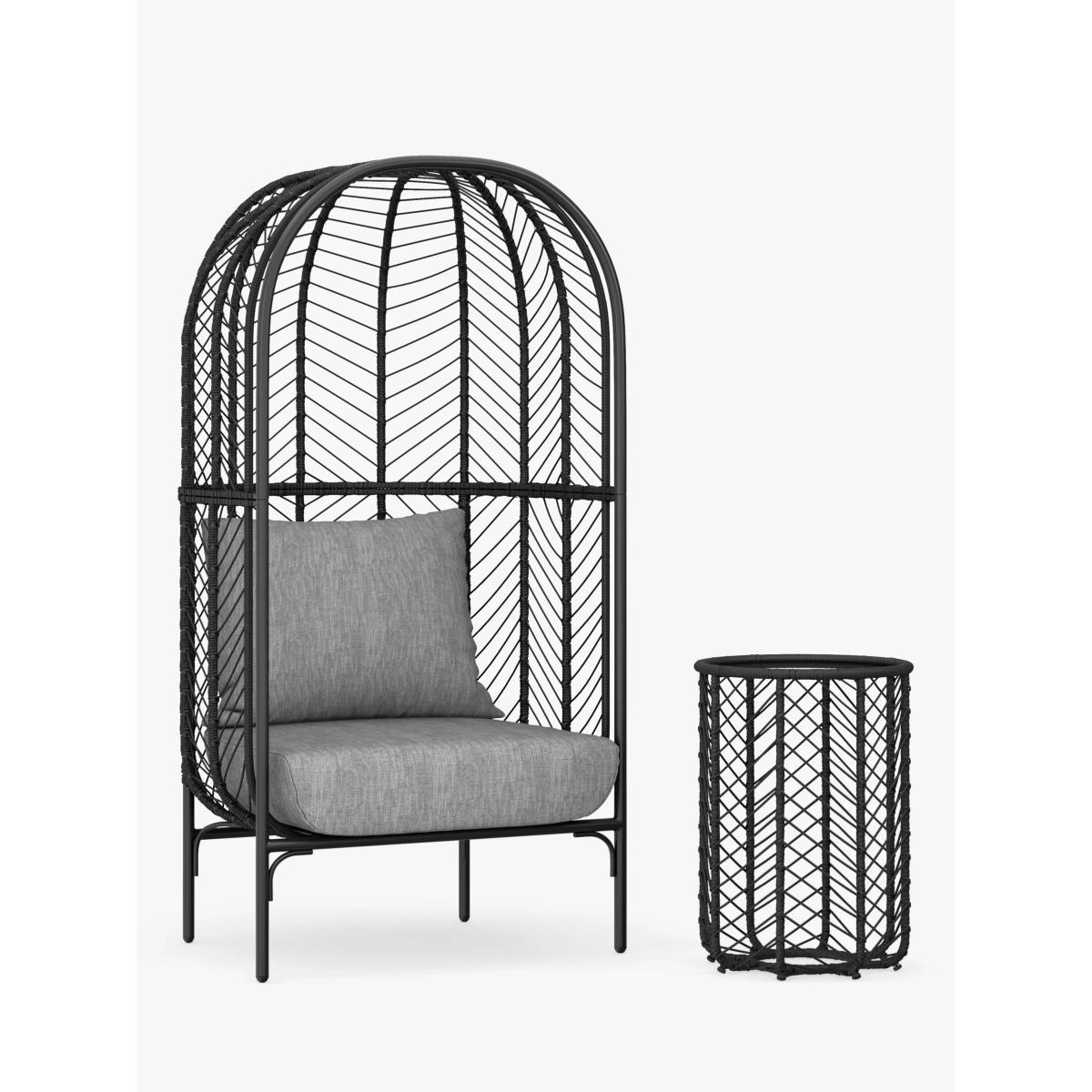 John Lewis & Partners Chevron Garden Single Chair Pod, Black/Grey – image 7