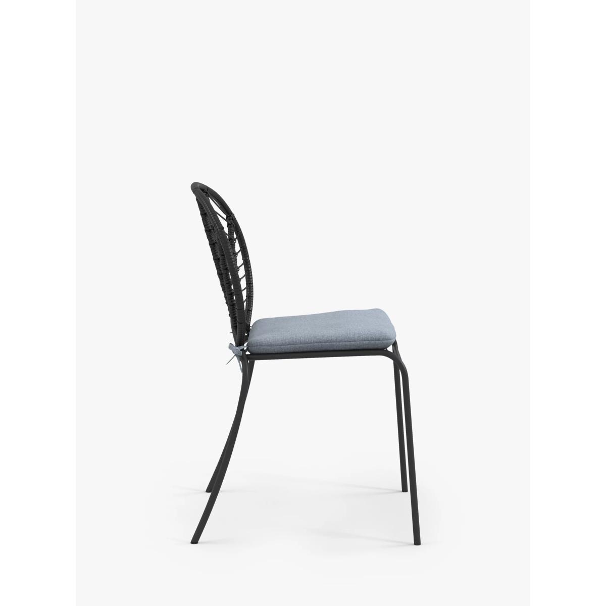John Lewis & Partners Chevron Garden Dining Chair, Set of 2, Black/Grey – image 3