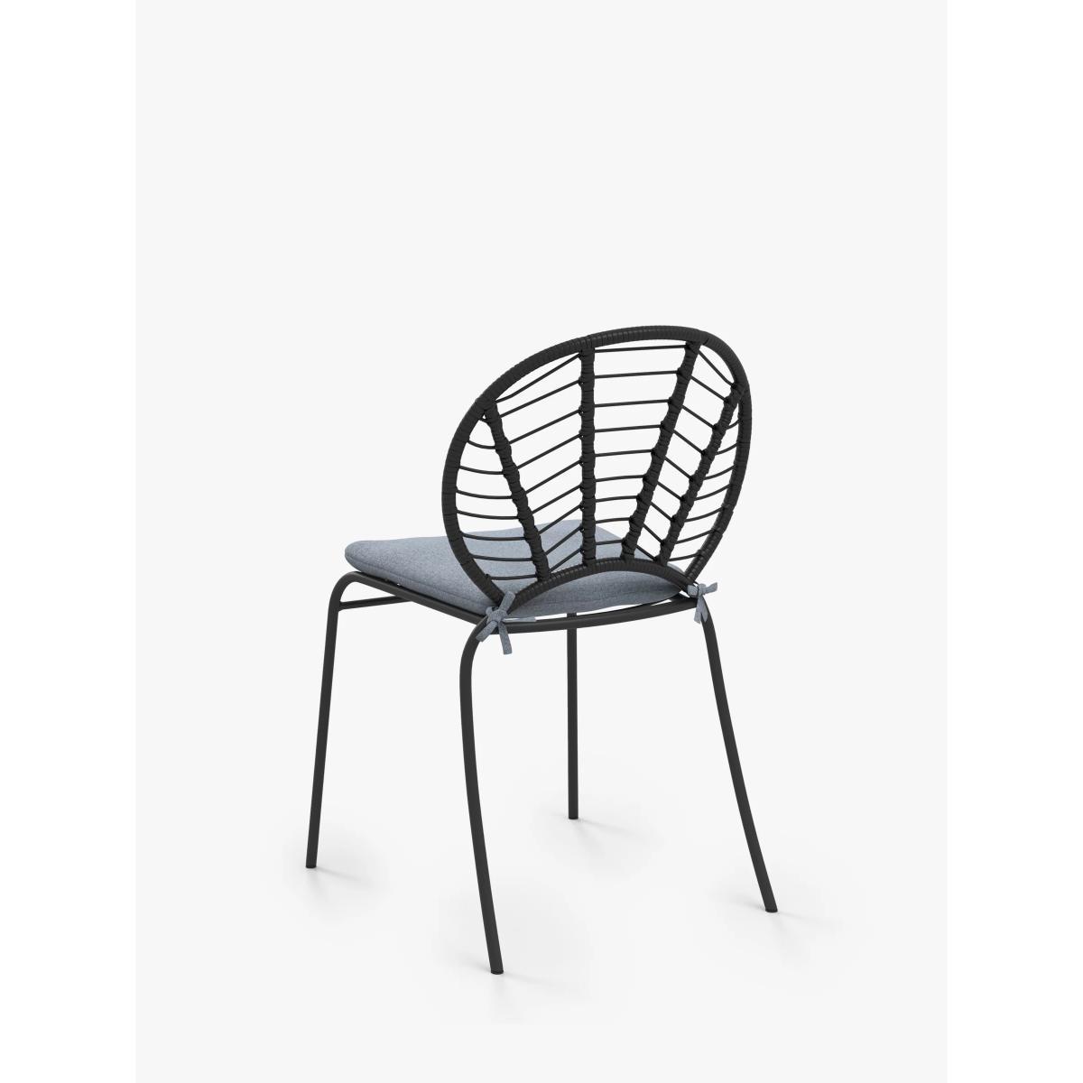 John Lewis & Partners Chevron Garden Dining Chair, Set of 2, Black/Grey – image 4