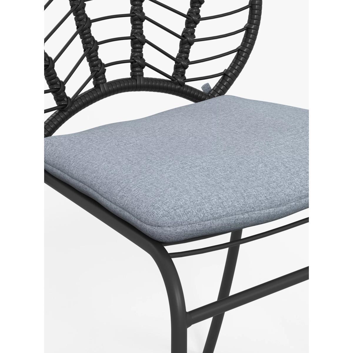 John Lewis & Partners Chevron Garden Dining Chair, Set of 2, Black/Grey – image 5