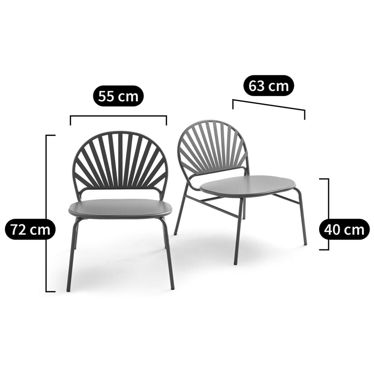 Set of 2 Solale Metal Garden Armchairs – image 11