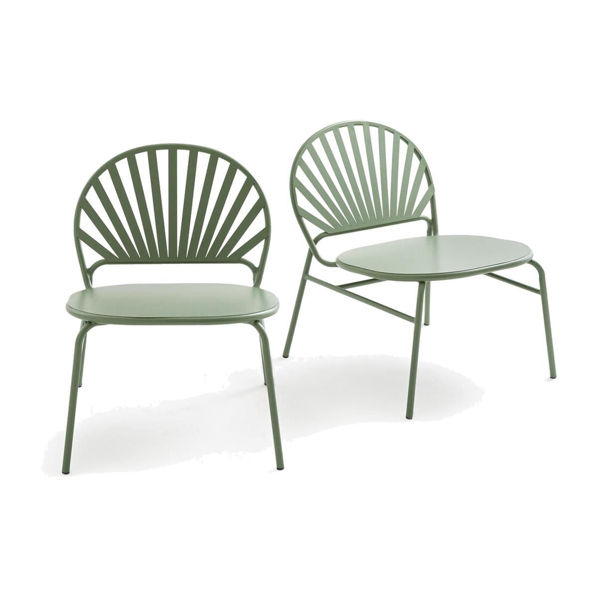 Set of 2 Solale Metal Garden Armchairs – image 1
