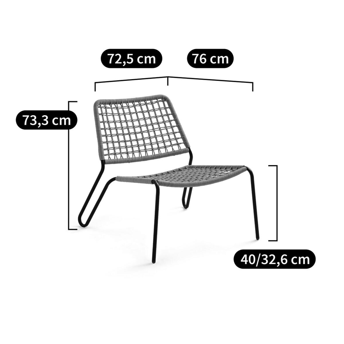 Masix Metal / Braided Rope Low Garden Armchair – image 11