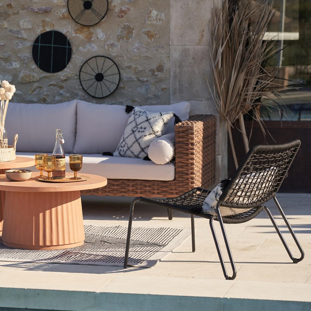 Masix Metal / Braided Rope Low Garden Armchair – image 8