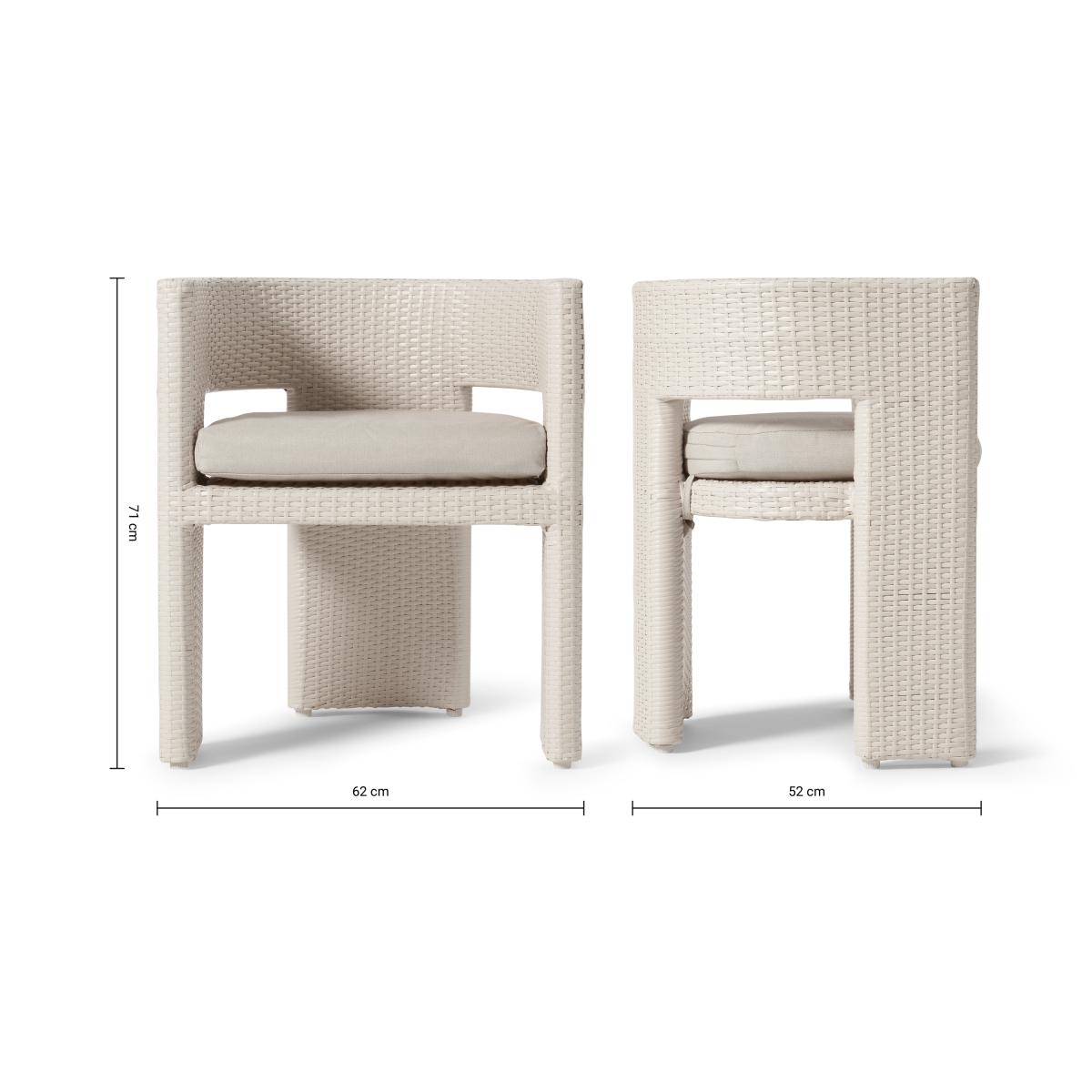 Alfrida Garden Dining Chair, Natural White Polyweave – image 8