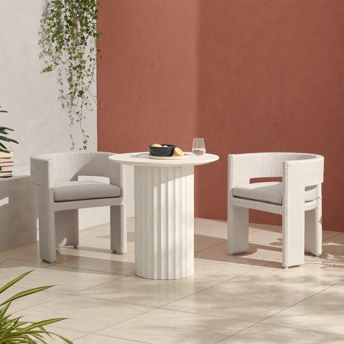 Alfrida Garden Dining Chair, Natural White Polyweave – image 9