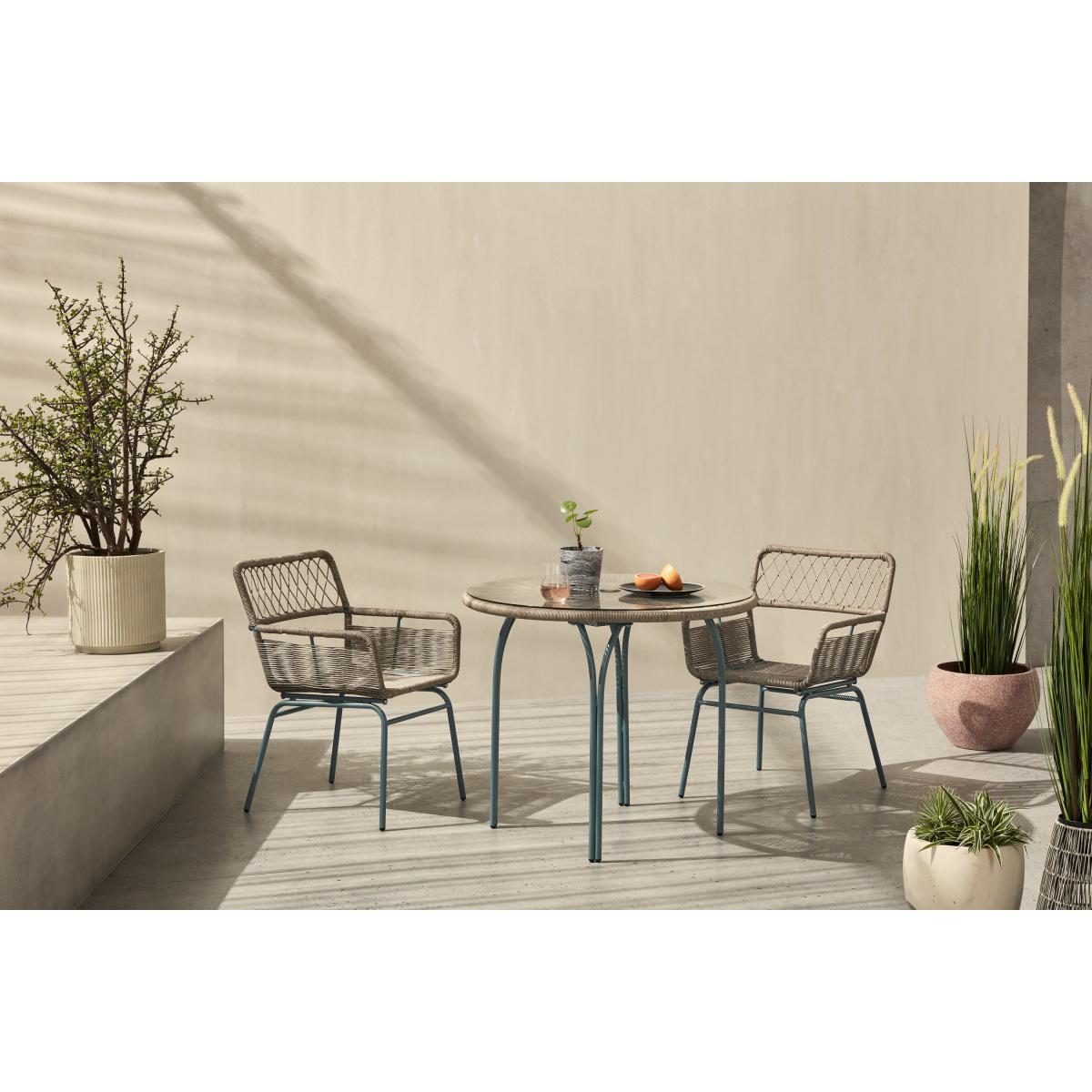 Lyra Garden Dining Chair Set, Grey & Blue – image 3