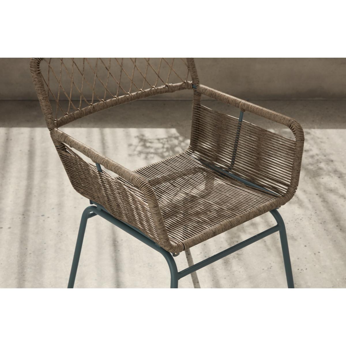 Lyra Garden Dining Chair Set, Grey & Blue – image 4