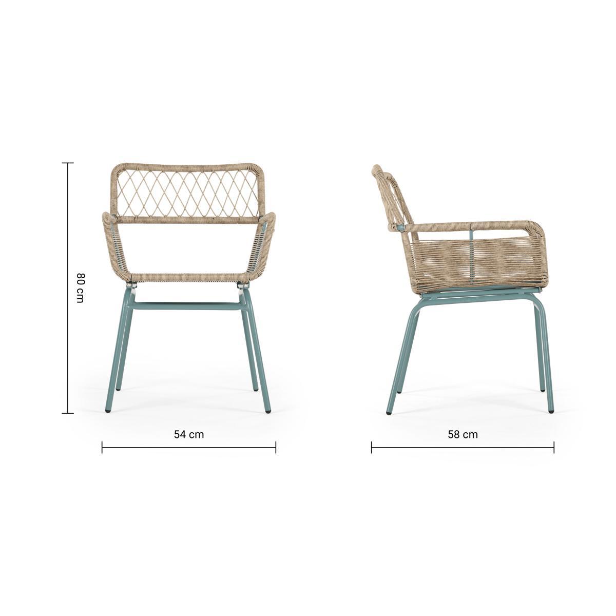 Lyra Garden Dining Chair Set, Grey & Blue – image 8
