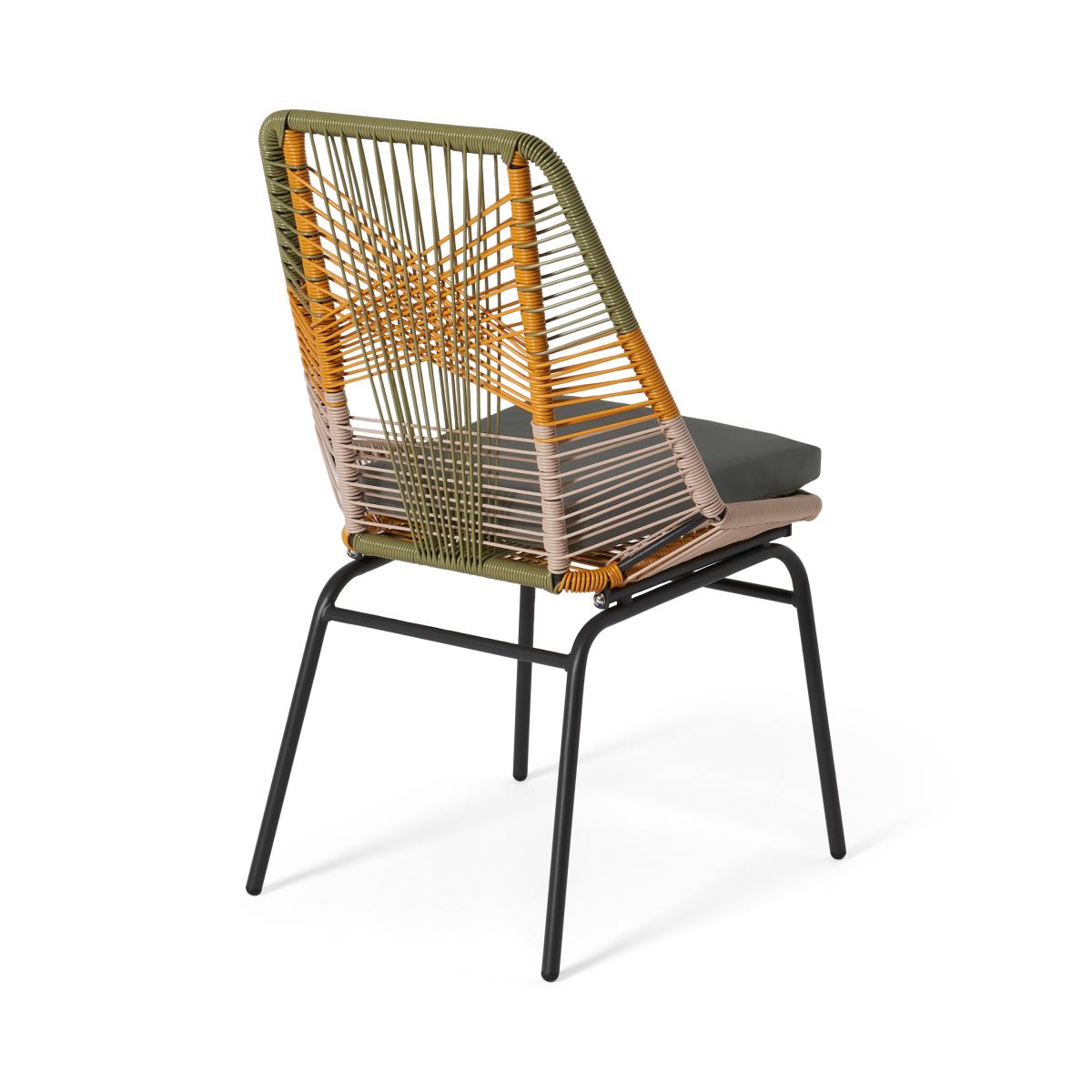 Copa Garden Set of 2 Dining Chairs, Sage Green & Orange – image 5