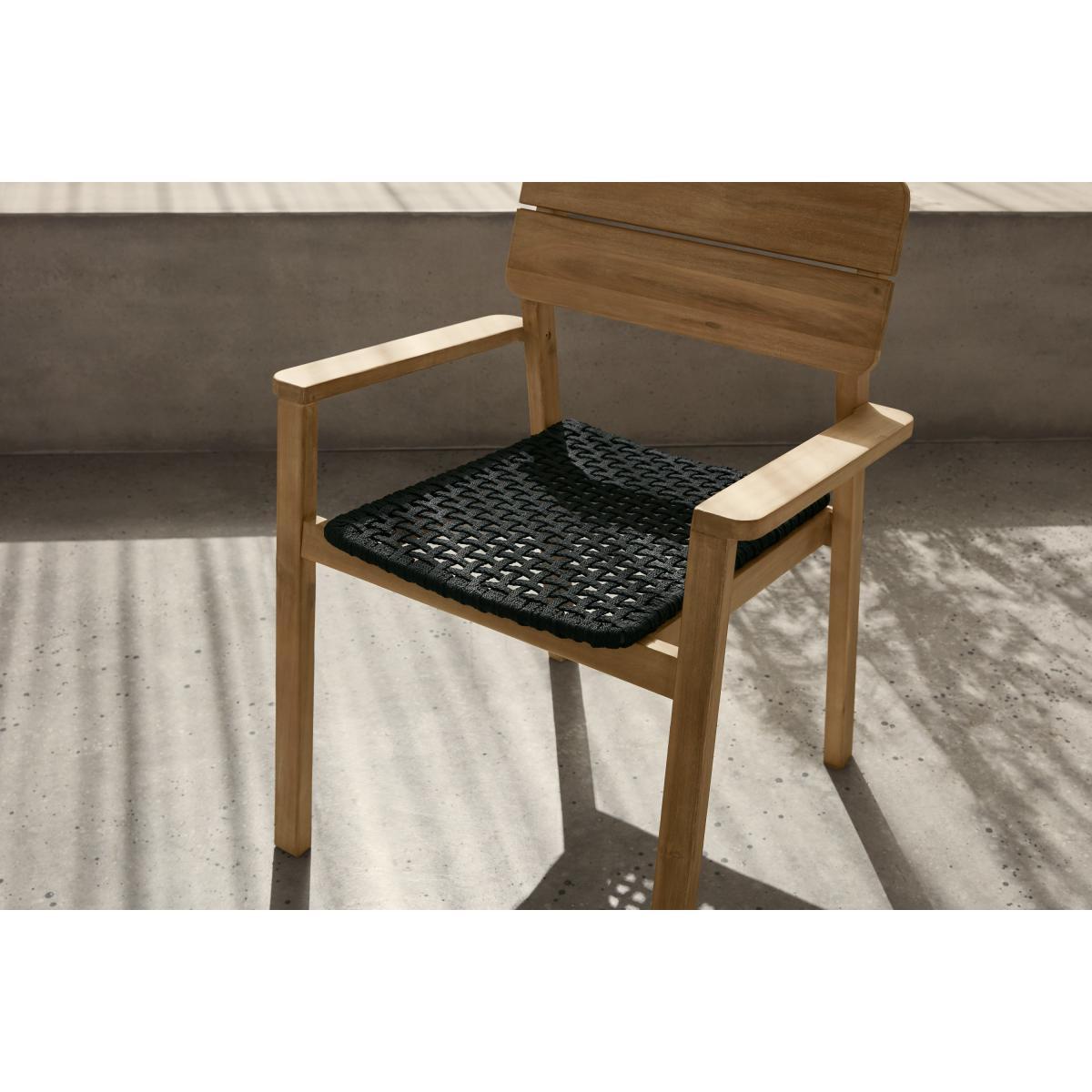 Jala Garden Set of 2 Dining Carver Chair, Acacia wood and Spun polyester – image 4
