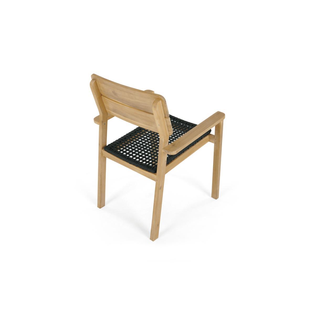 Jala Garden Set of 2 Dining Carver Chair, Acacia wood and Spun polyester – image 5