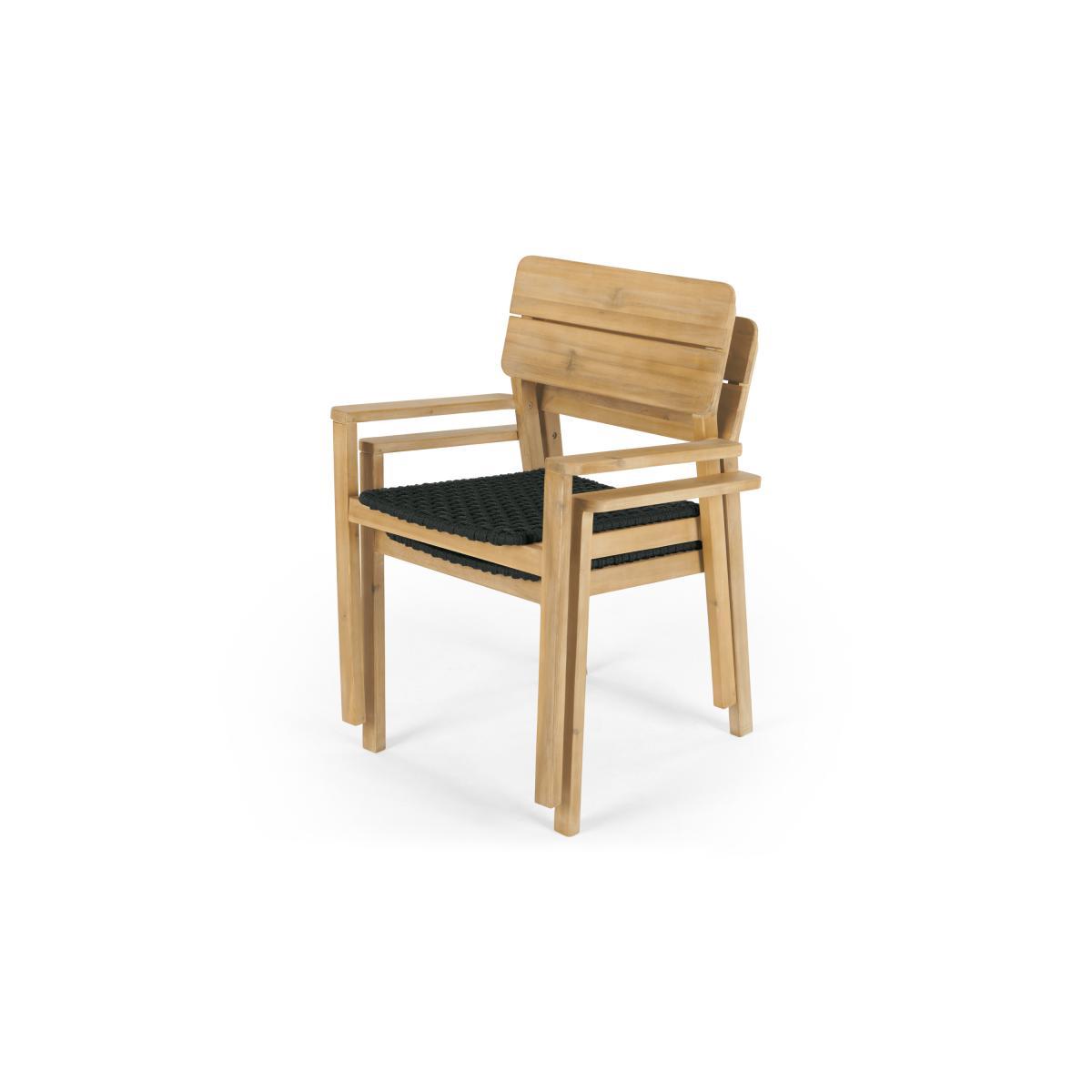 Jala Garden Set of 2 Dining Carver Chair, Acacia wood and Spun polyester – image 7