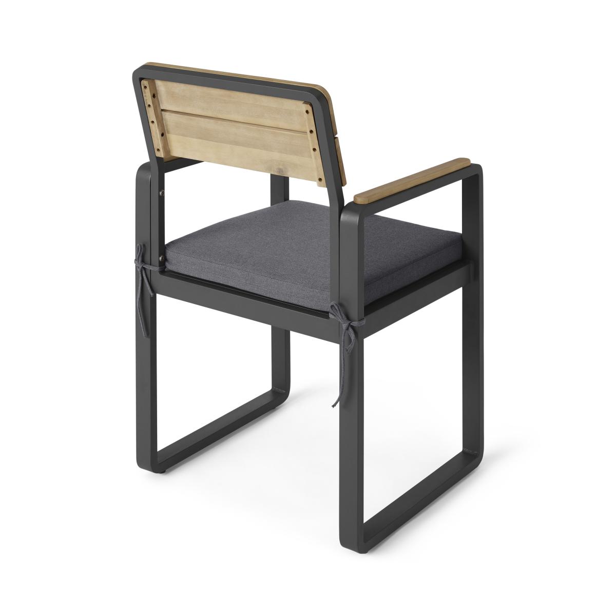 Topa Set of 2 Garden Dining Chairs, Acacia Wood & Grey – image 11