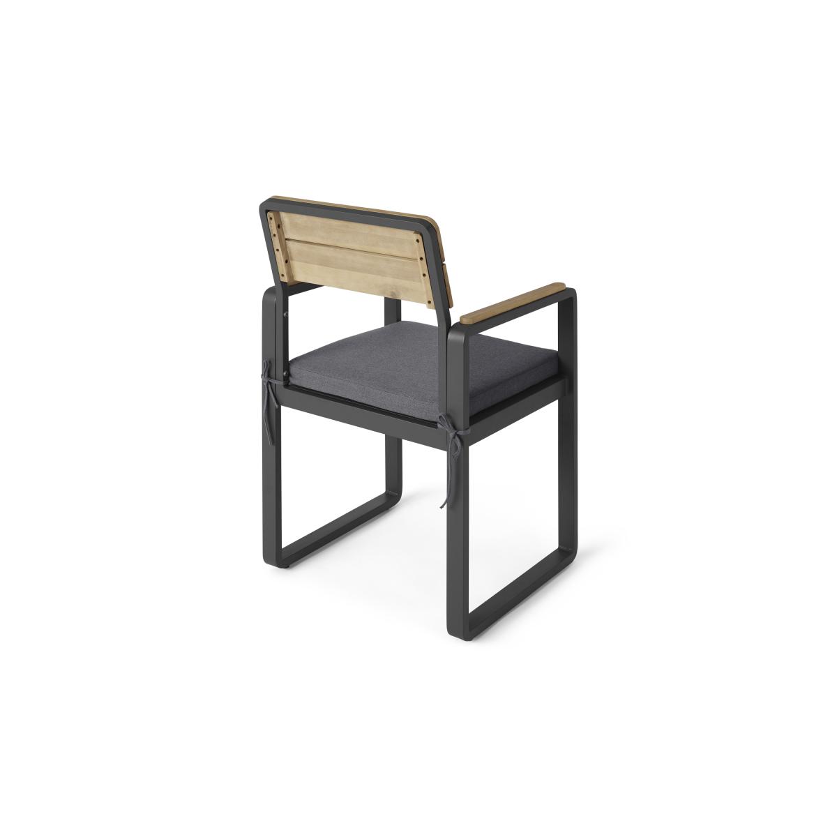 Topa Set of 2 Garden Dining Chairs, Acacia Wood & Grey – image 5