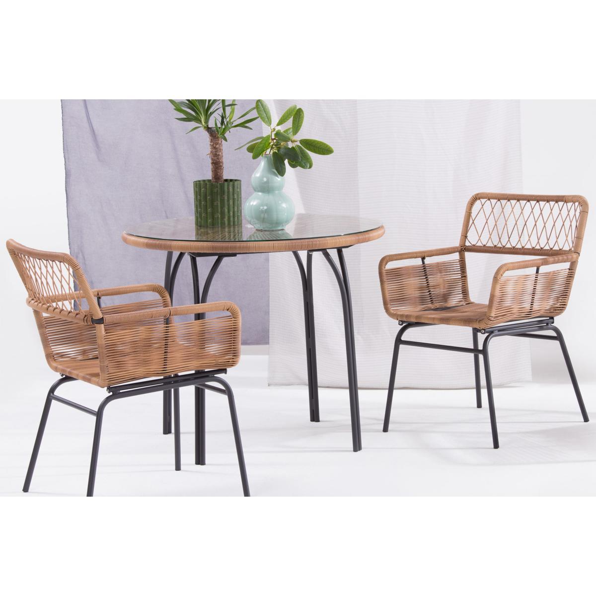 Lyra Garden Dining Chair Set, Charcoal Grey – image 9