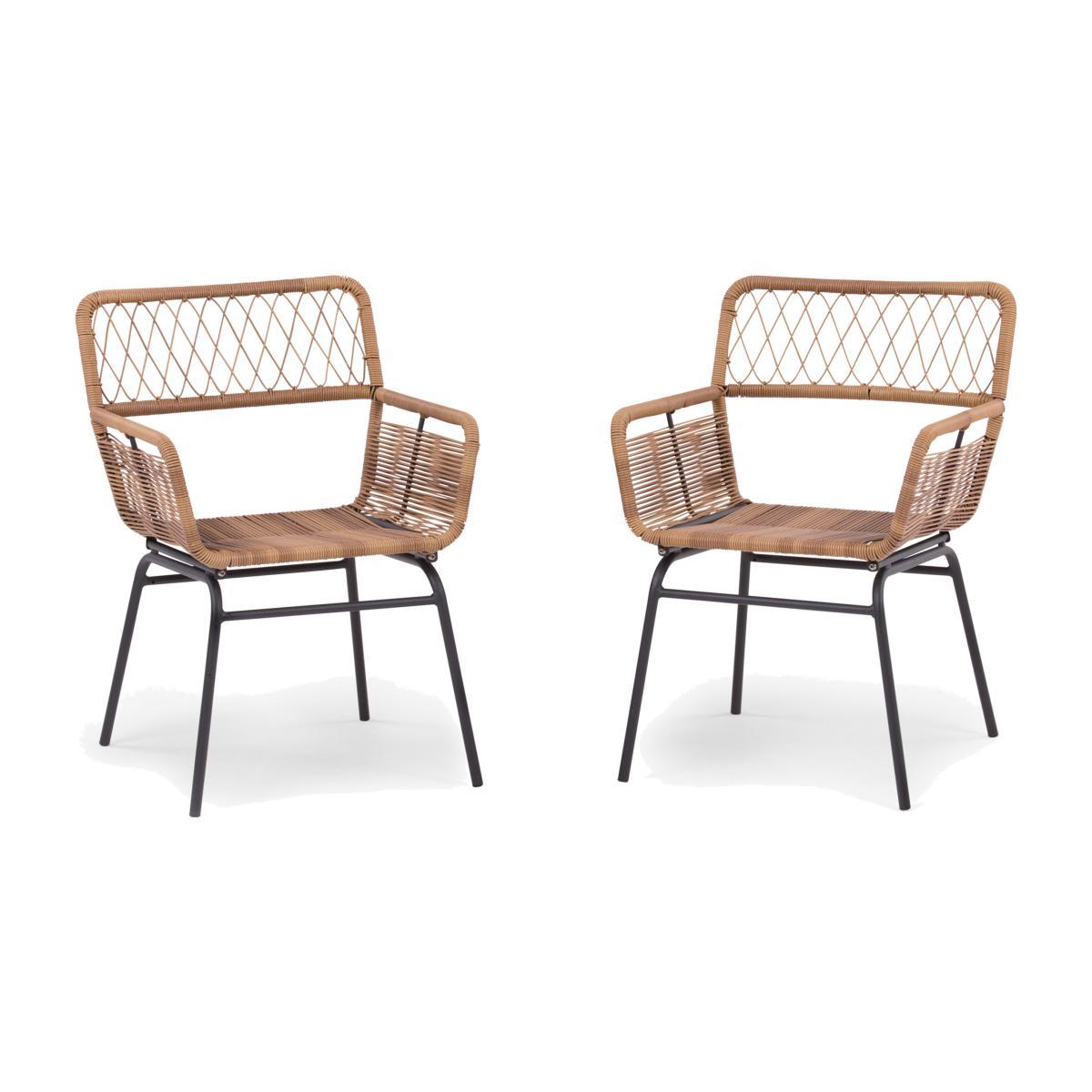Lyra Garden Dining Chair Set, Charcoal Grey – image 1