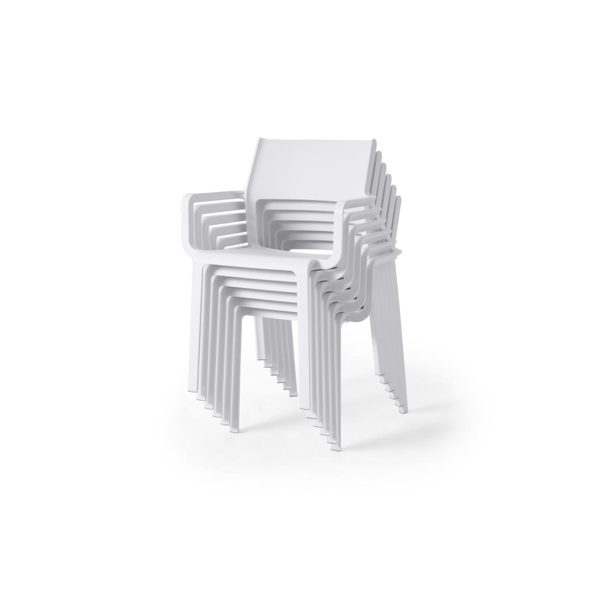Nardi Set of 6 Chairs, White Fibreglass & Resin – image 2