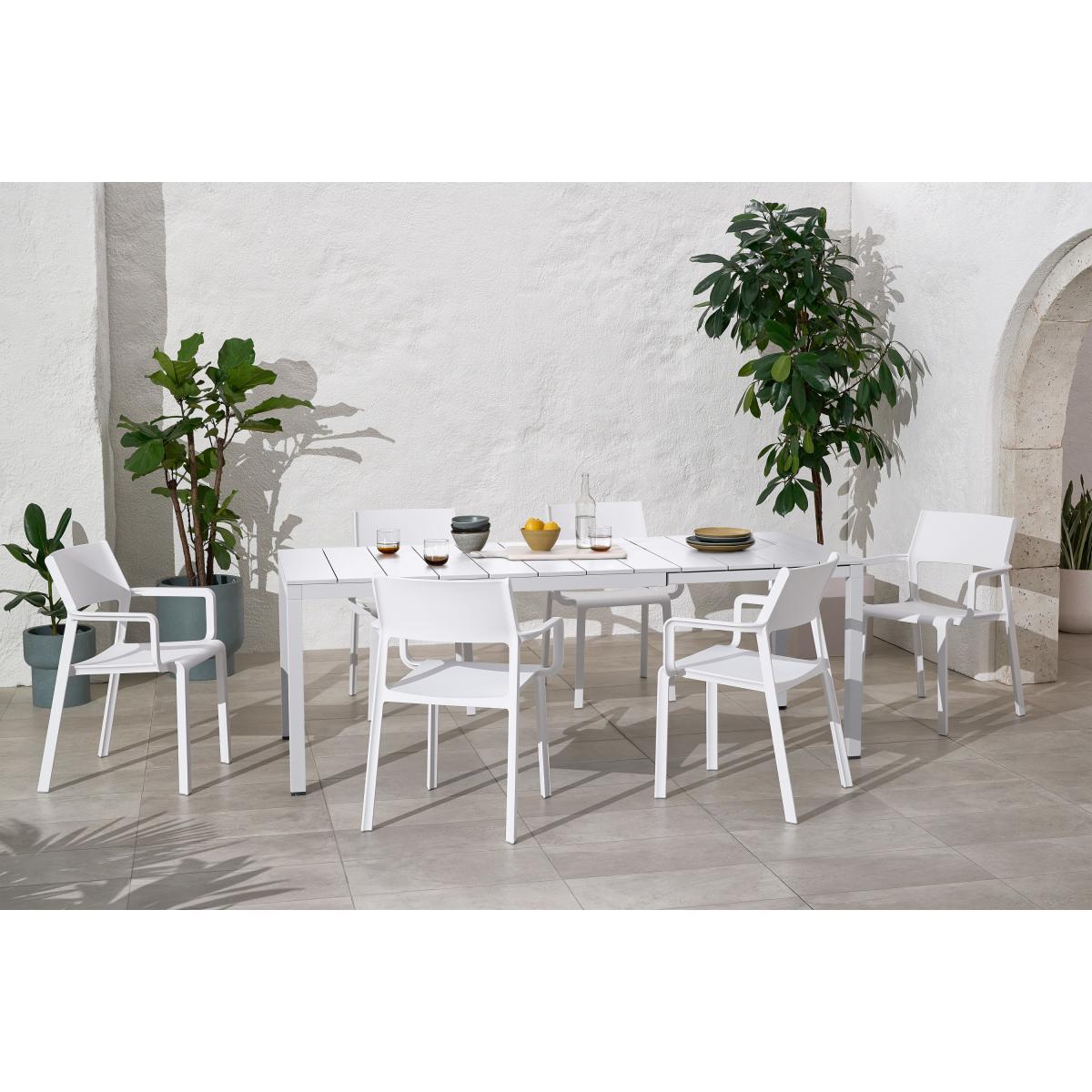 Nardi Set of 6 Chairs, White Fibreglass & Resin – image 3