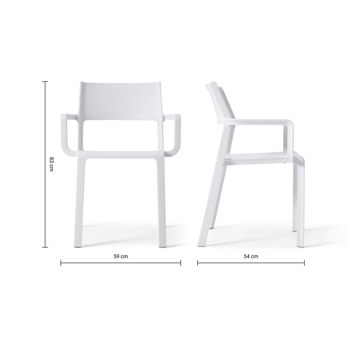 Nardi Set of 6 Chairs, White Fibreglass & Resin – image 8