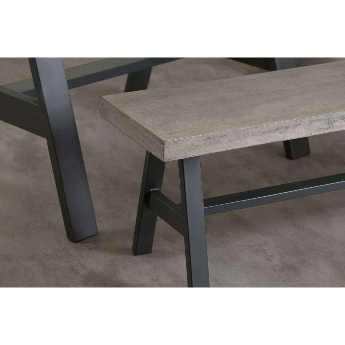 Edson Garden Dining Bench, Grey and Black – image 4