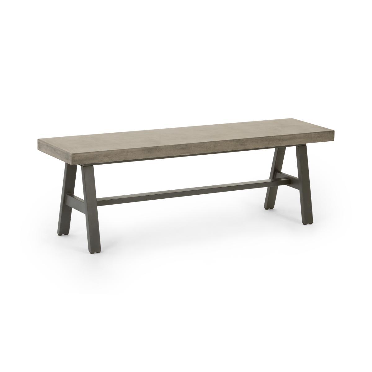 Edson Garden Dining Bench, Grey and Black – image 5