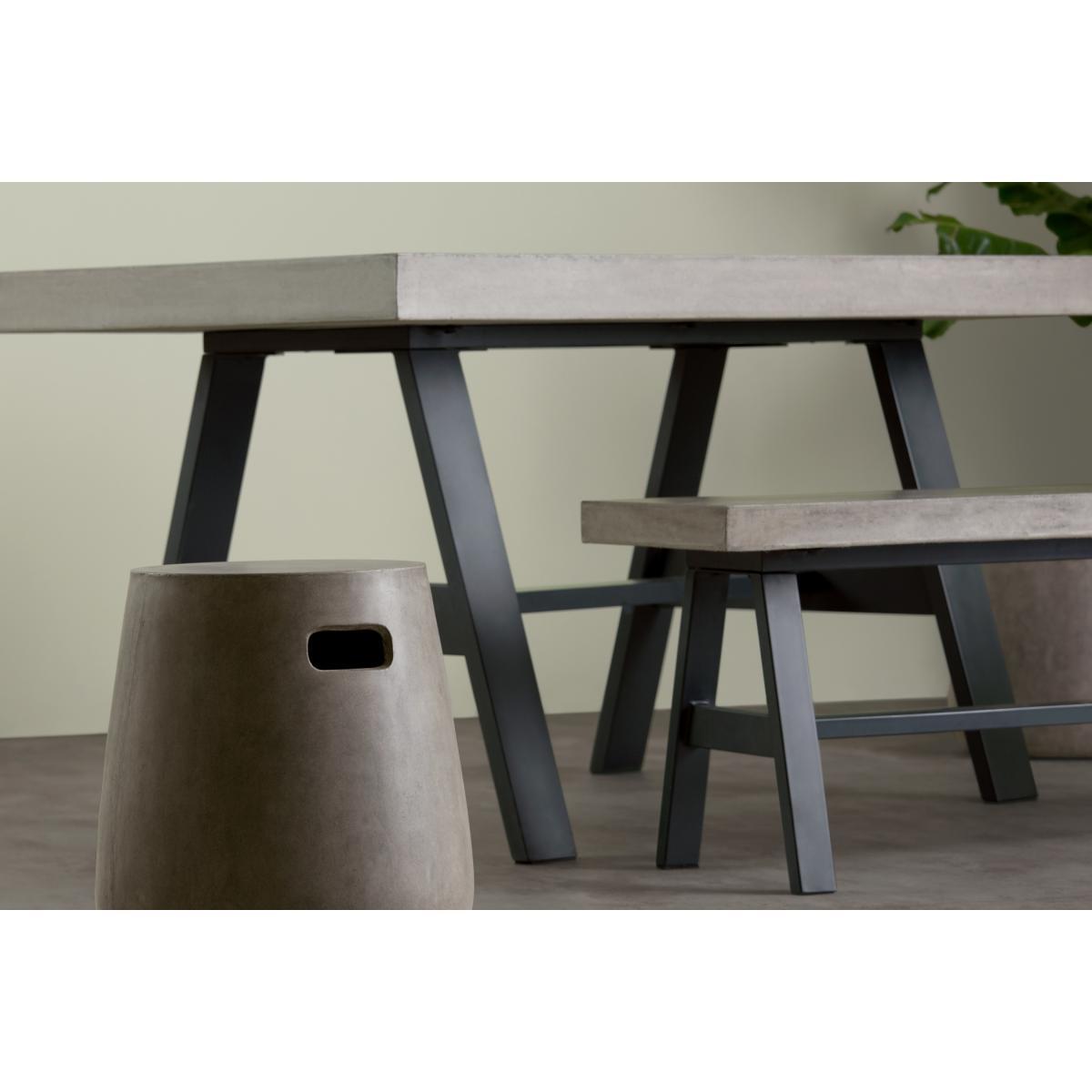 Edson Garden Dining Bench, Grey and Black – image 6