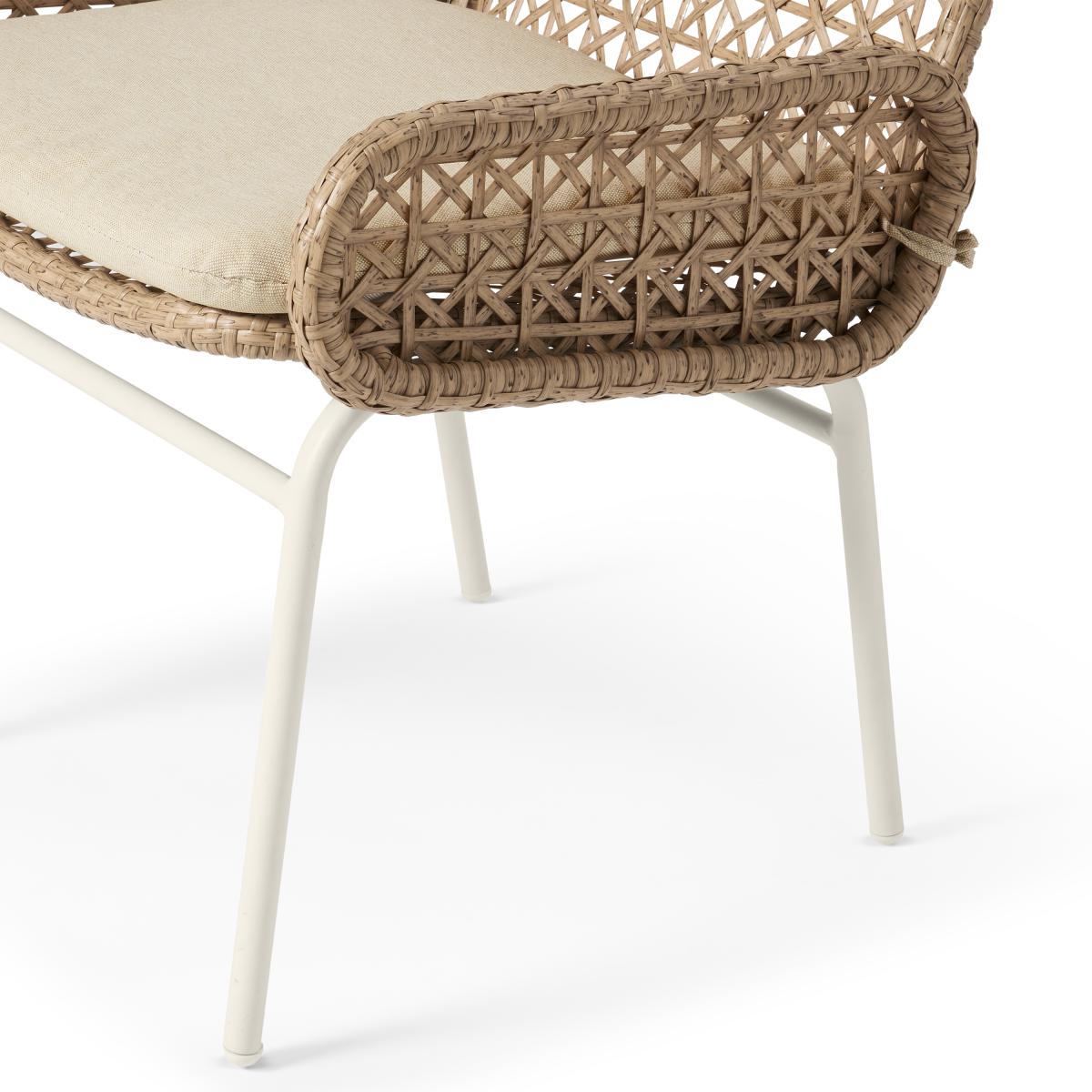 Rhonda Garden Set of 2 Dining Chairs, Natural Polyweave & White – image 12